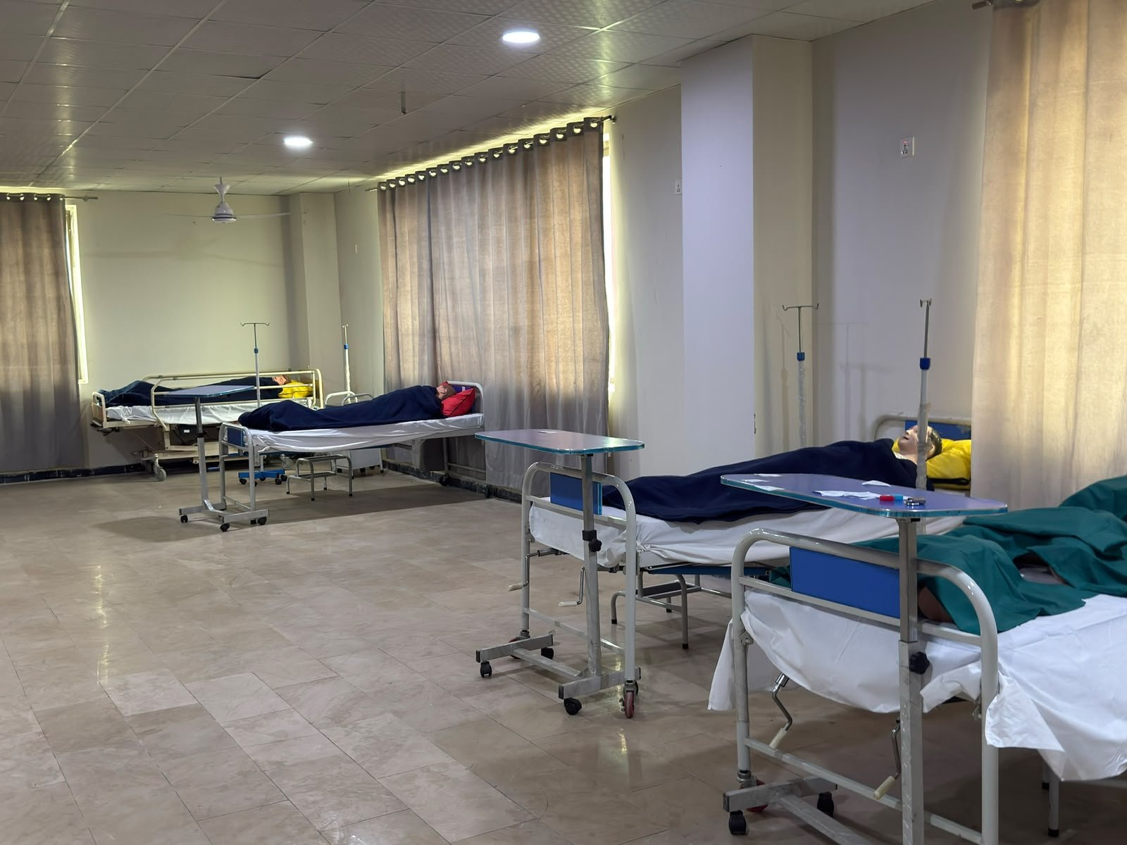 Clinical training beds and mannequins in the LMI nursing skills laboratory